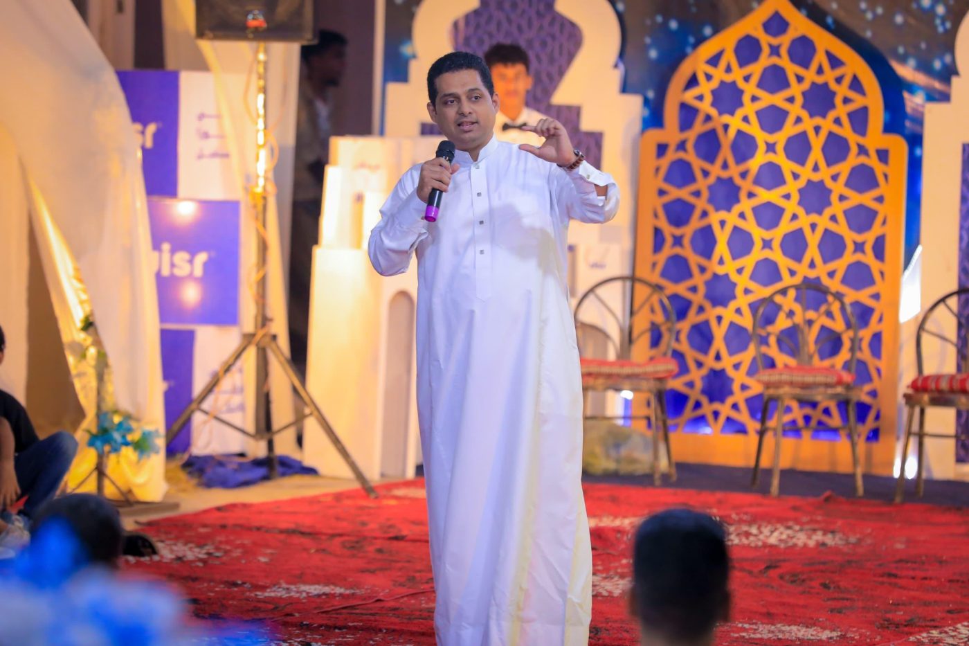 Salem Anes speaking to a company audience
